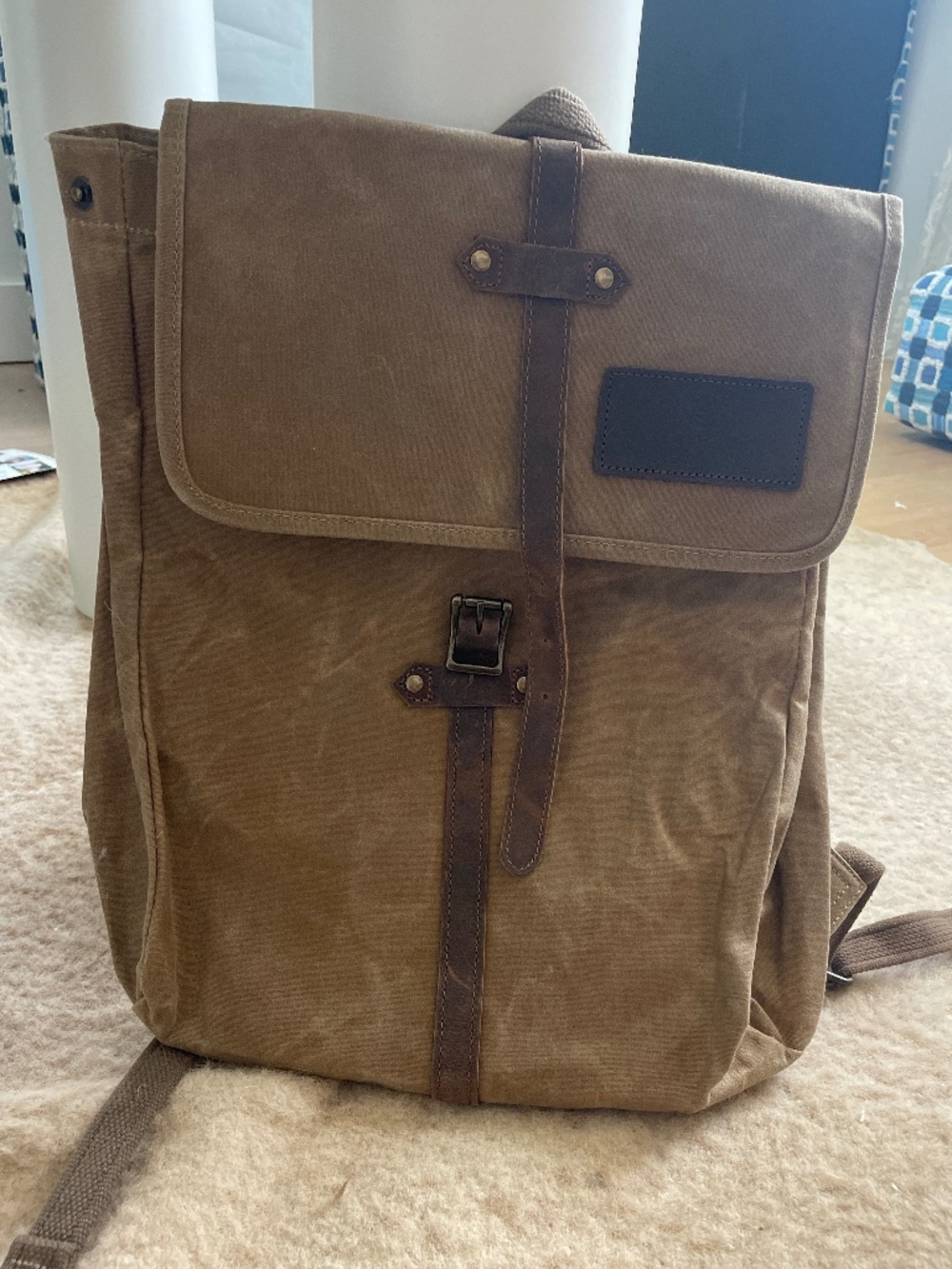 Waxed canvas rucksack